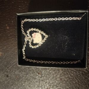 Pink and Silver Heart Pendant Necklace Jewelry